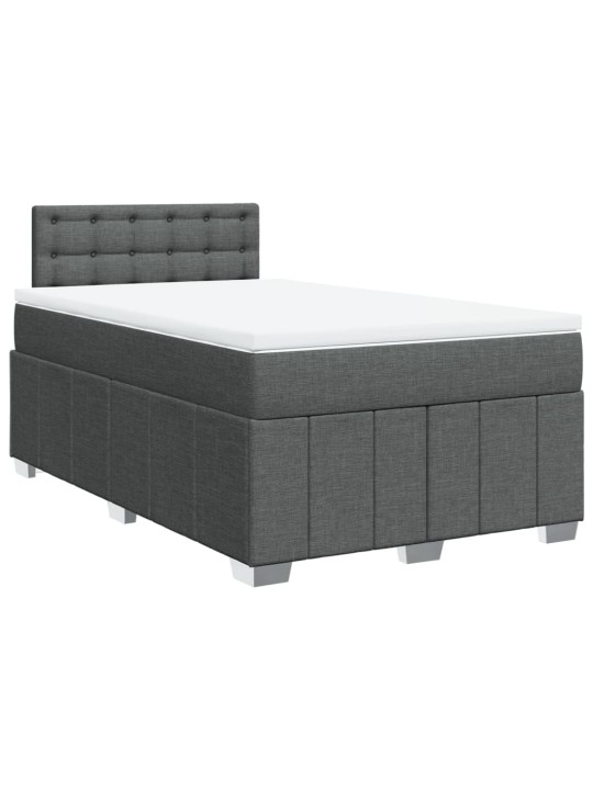 Box spring postel s matrací tmavě šedá 120x200 cm textil
