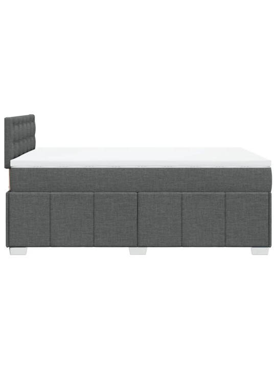 Box spring postel s matrací tmavě šedá 120x200 cm textil