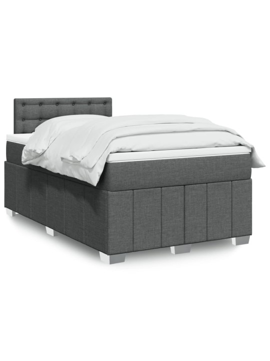 Box spring postel s matrací tmavě šedá 120x200 cm textil