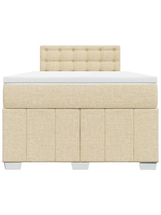 Box spring postel s matrací krémová 120x200 cm textil