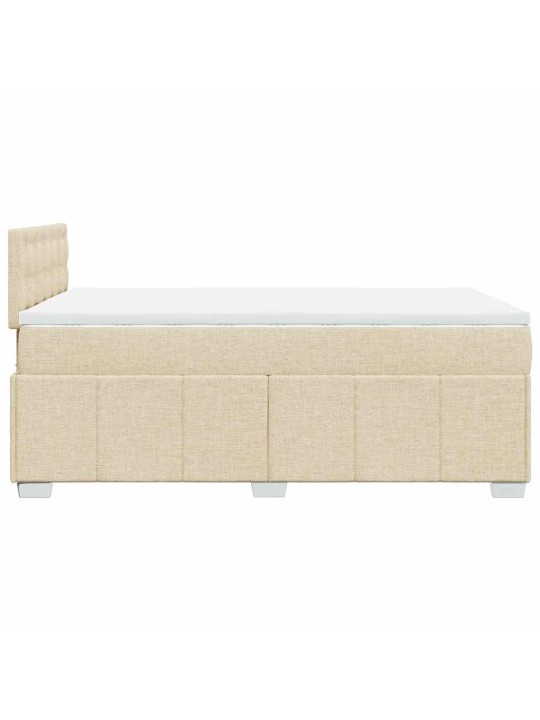 Box spring postel s matrací krémová 120x200 cm textil