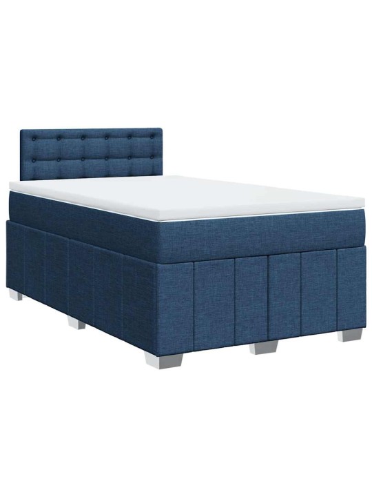 Box spring postel s matrací modrá 120x200 cm textil
