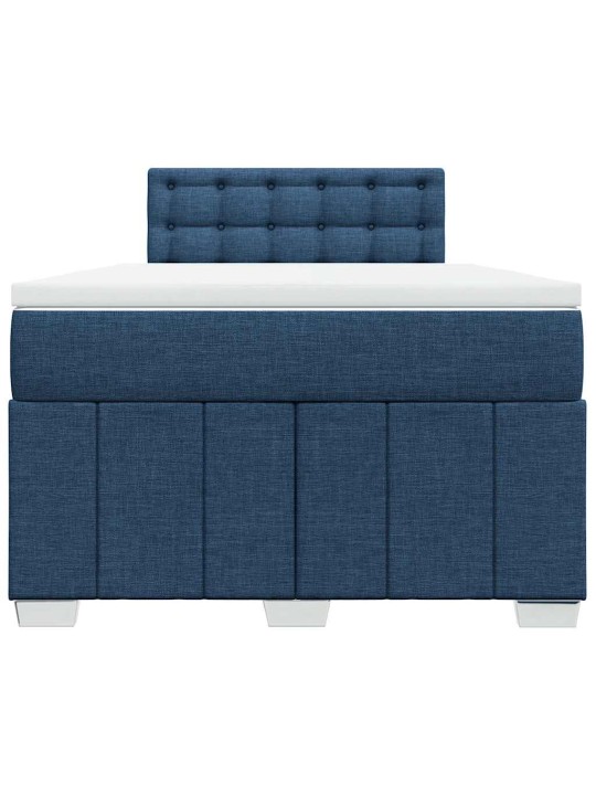 Box spring postel s matrací modrá 120x200 cm textil