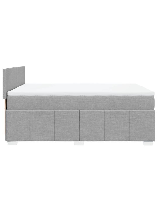 Box spring postel s matrací světle šedá 140 x 190 cm textil