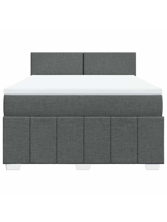 Box spring postel s matrací tmavě šedý 140 x 190 cm textil