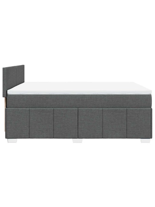 Box spring postel s matrací tmavě šedý 140 x 190 cm textil