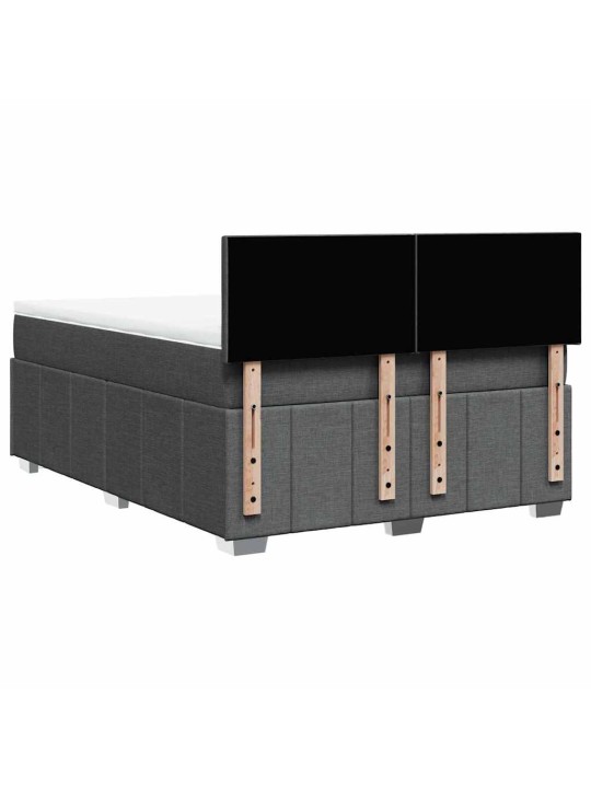 Box spring postel s matrací tmavě šedý 140 x 190 cm textil