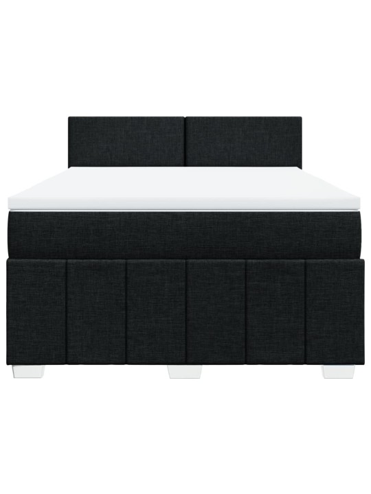 Box spring postel s matrací černá 140 x 190 cm textil