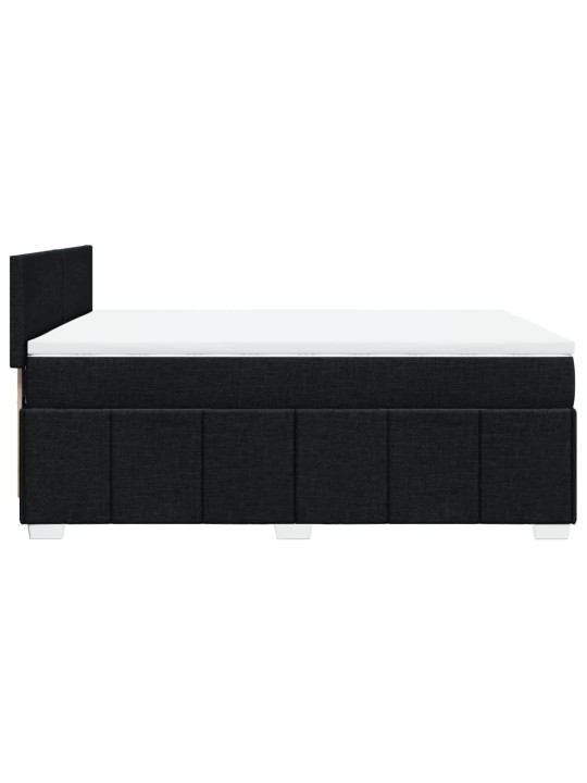 Box spring postel s matrací černá 140 x 190 cm textil