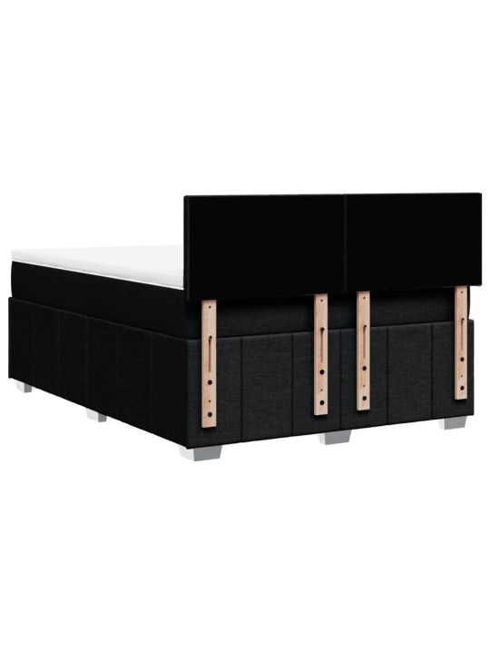 Box spring postel s matrací černá 140 x 190 cm textil
