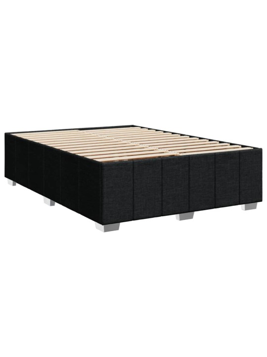 Box spring postel s matrací černá 140 x 190 cm textil