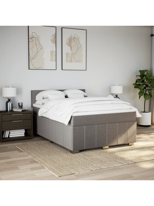 Box spring postel s matrací taupe 140x190 cm textil