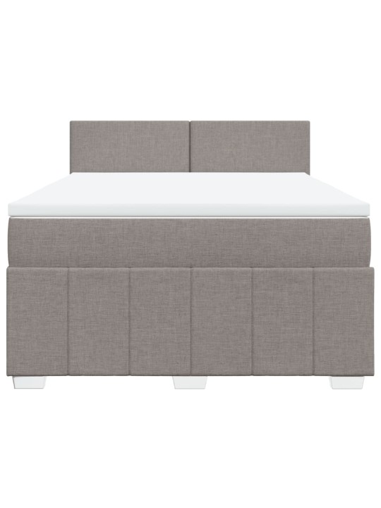 Box spring postel s matrací taupe 140x190 cm textil