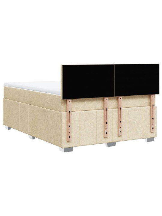 Box spring postel s matrací krémová 140x190 cm textil