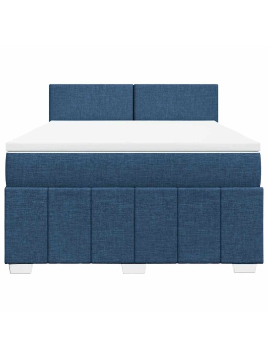Box spring postel s matrací modrá 140x190 cm textil