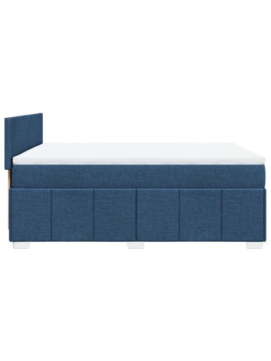 Box spring postel s matrací modrá 140x190 cm textil