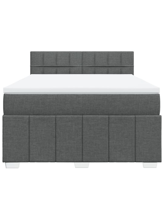 Box spring postel s matrací tmavě šedý 140 x 190 cm textil