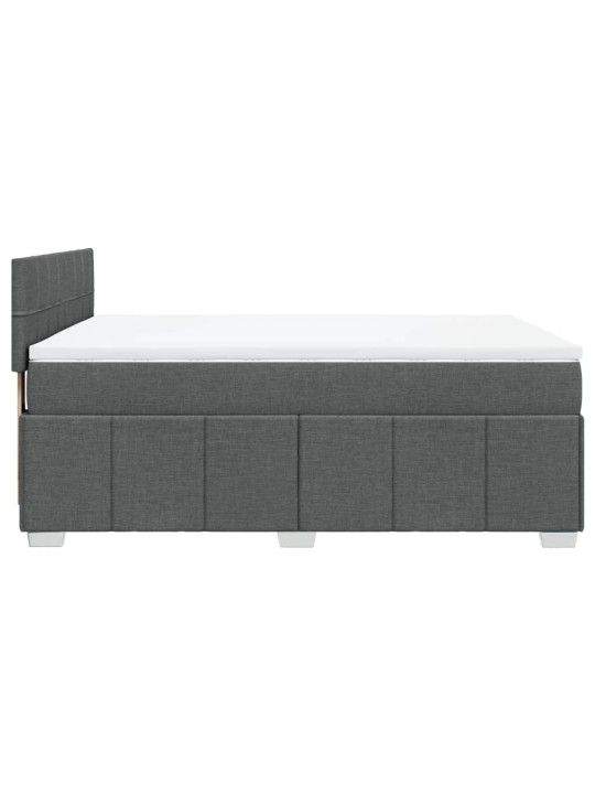 Box spring postel s matrací tmavě šedý 140 x 190 cm textil