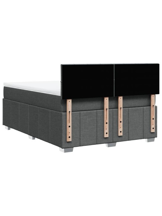 Box spring postel s matrací tmavě šedý 140 x 190 cm textil