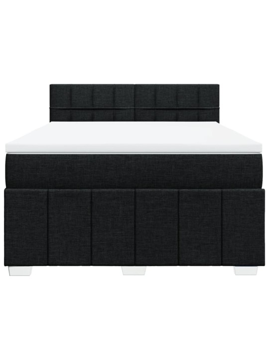 Box spring postel s matrací černá 140 x 190 cm textil