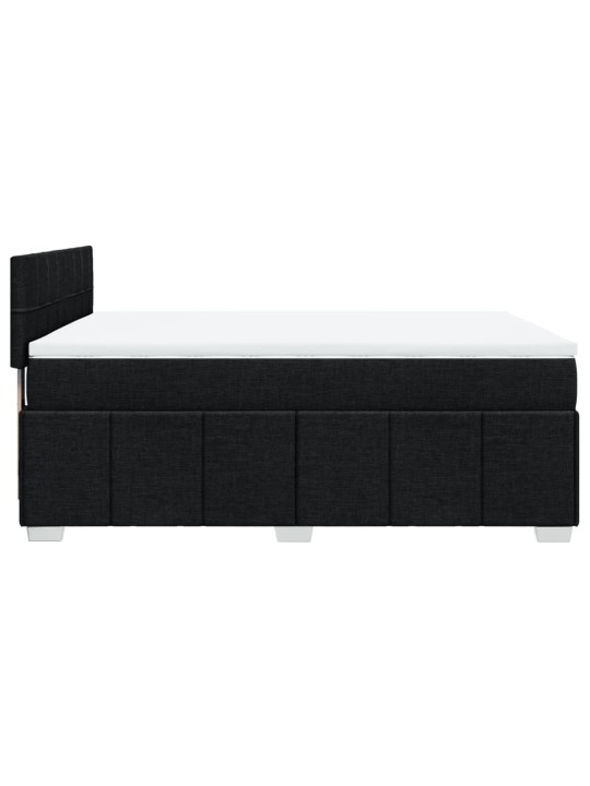 Box spring postel s matrací černá 140 x 190 cm textil