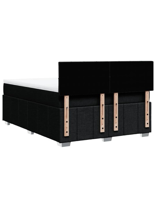 Box spring postel s matrací černá 140 x 190 cm textil