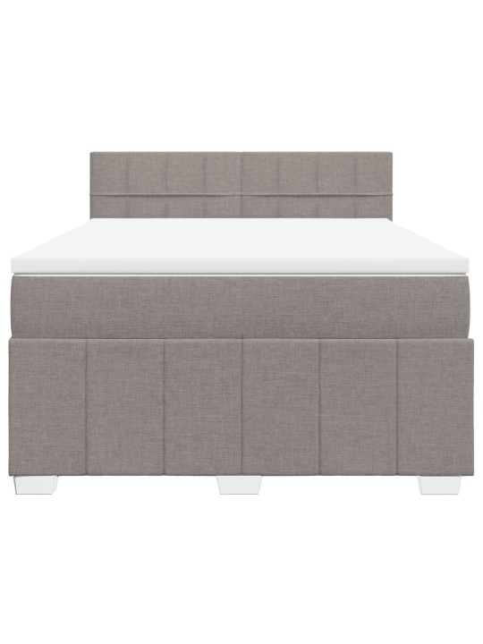 Box spring postel s matrací taupe 140x190 cm textil