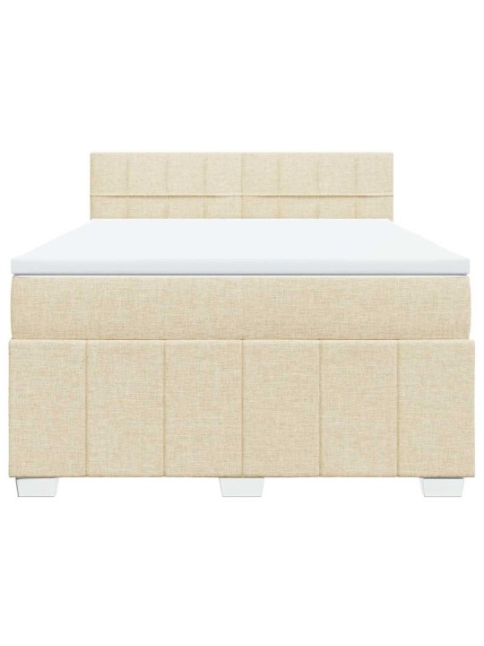 Box spring postel s matrací krémová 140x190 cm textil