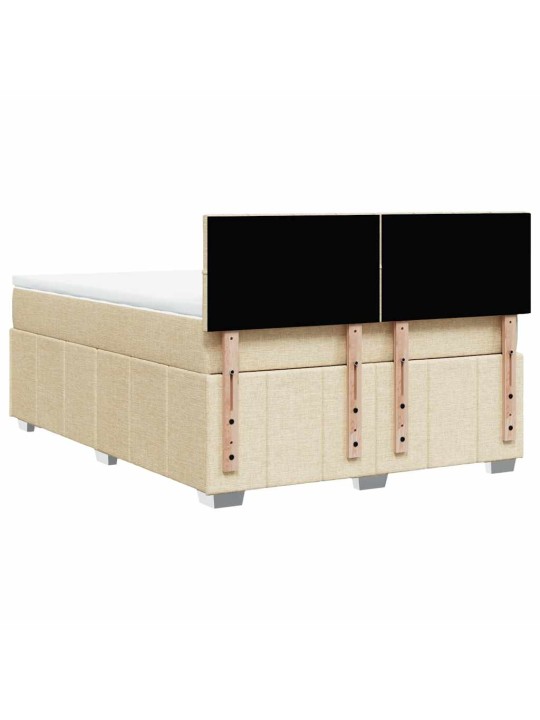 Box spring postel s matrací krémová 140x190 cm textil