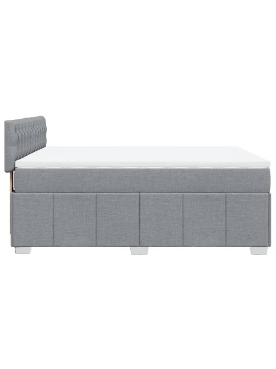 Box spring postel s matrací světle šedá 140 x 190 cm textil