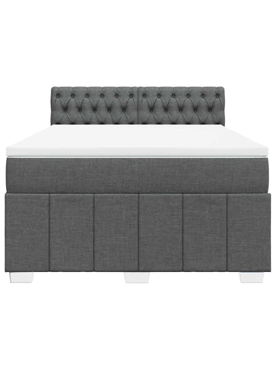 Box spring postel s matrací tmavě šedý 140 x 190 cm textil