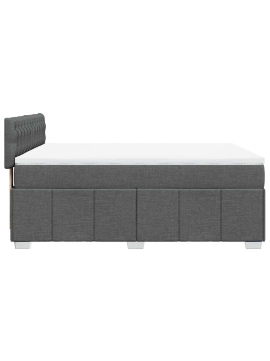 Box spring postel s matrací tmavě šedý 140 x 190 cm textil
