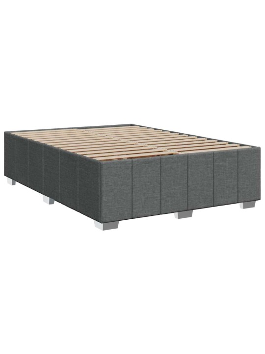Box spring postel s matrací tmavě šedý 140 x 190 cm textil