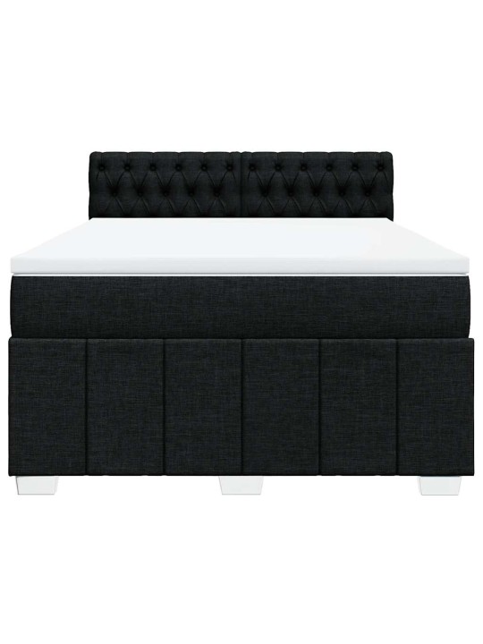 Box spring postel s matrací černá 140 x 190 cm textil