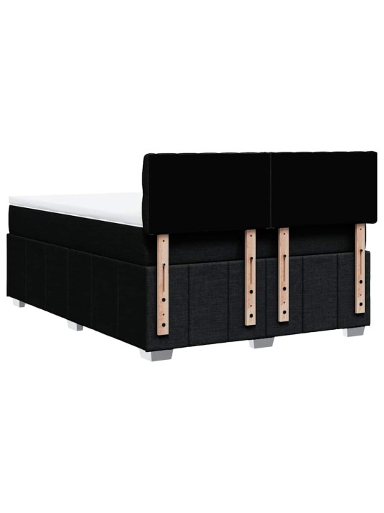 Box spring postel s matrací černá 140 x 190 cm textil