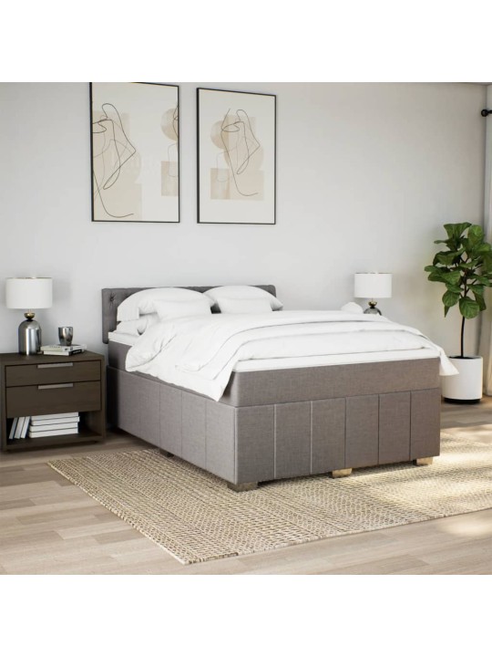 Box spring postel s matrací taupe 140x190 cm textil