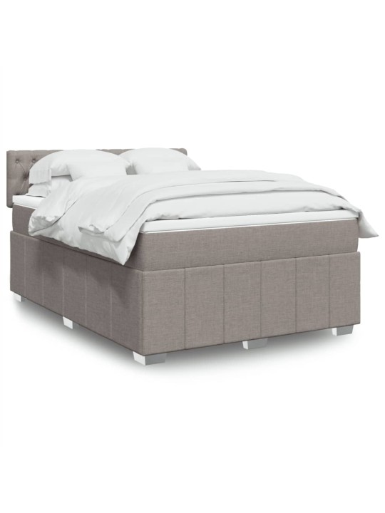 Box spring postel s matrací taupe 140x190 cm textil