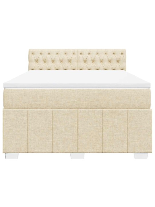 Box spring postel s matrací krémová 140x190 cm textil