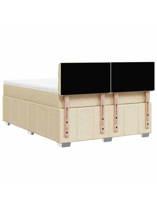 Box spring postel s matrací krémová 140x190 cm textil