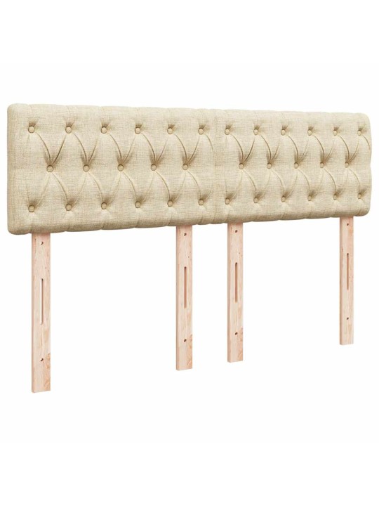 Box spring postel s matrací krémová 140x190 cm textil