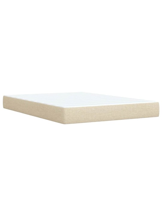 Box spring postel s matrací krémová 140x190 cm textil