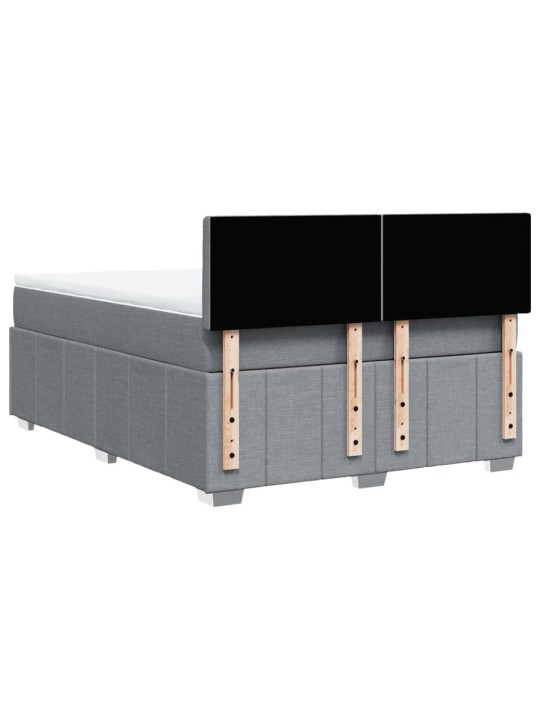 Box spring postel s matrací světle šedá 140 x 190 cm textil
