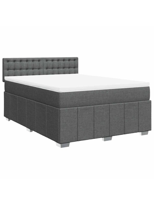 Box spring postel s matrací tmavě šedý 140 x 190 cm textil
