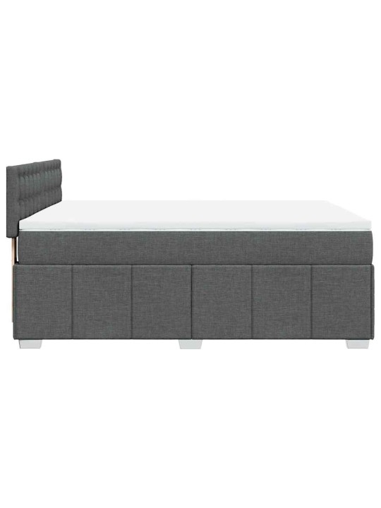 Box spring postel s matrací tmavě šedý 140 x 190 cm textil