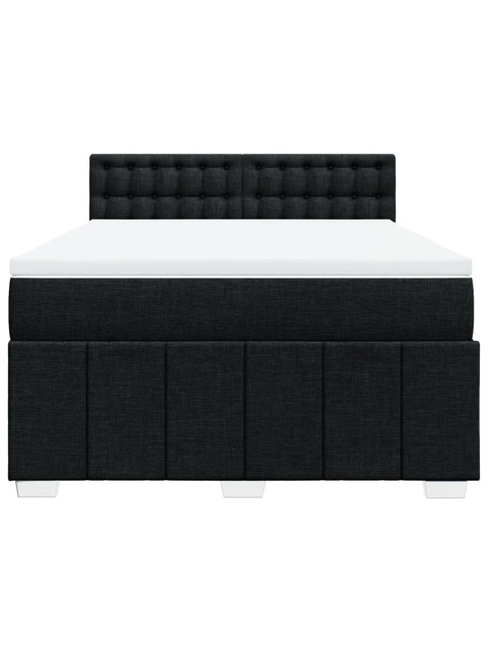 Box spring postel s matrací černá 140 x 190 cm textil