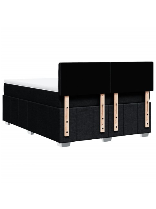Box spring postel s matrací černá 140 x 190 cm textil