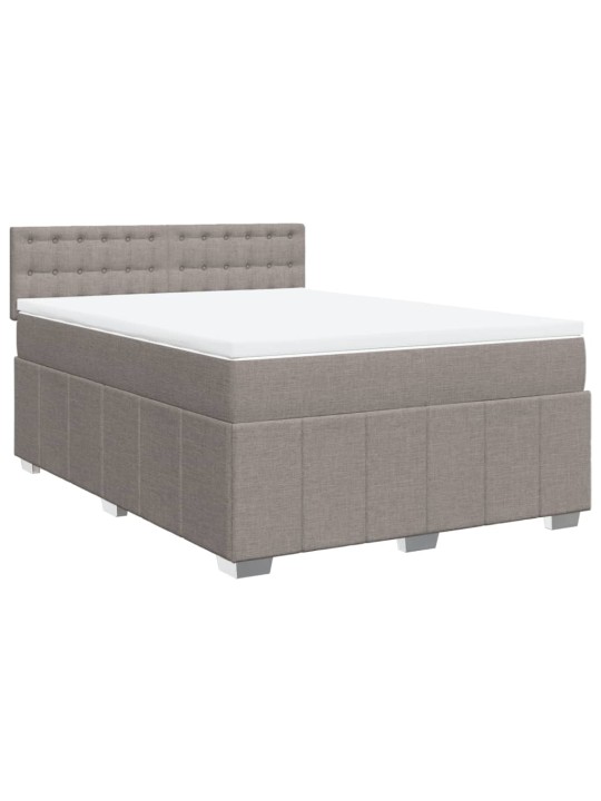 Box spring postel s matrací taupe 140x190 cm textil