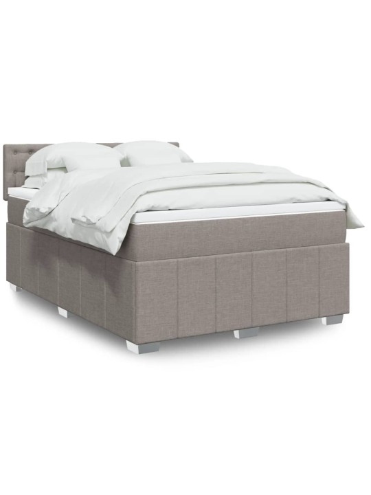 Box spring postel s matrací taupe 140x190 cm textil