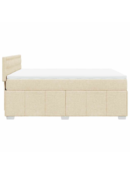 Box spring postel s matrací krémová 140x190 cm textil