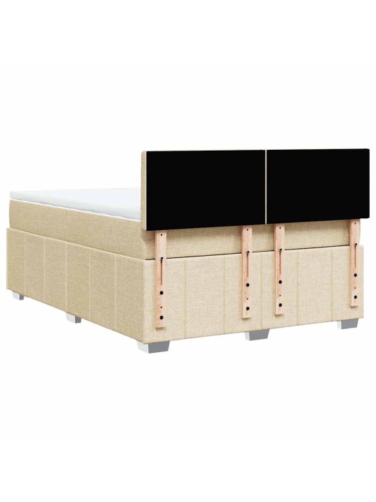Box spring postel s matrací krémová 140x190 cm textil
